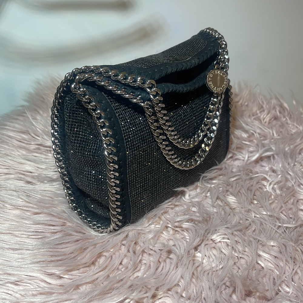 Stella McCartneyFalabella Crystal Mesh Mini Tote Bag BLACK